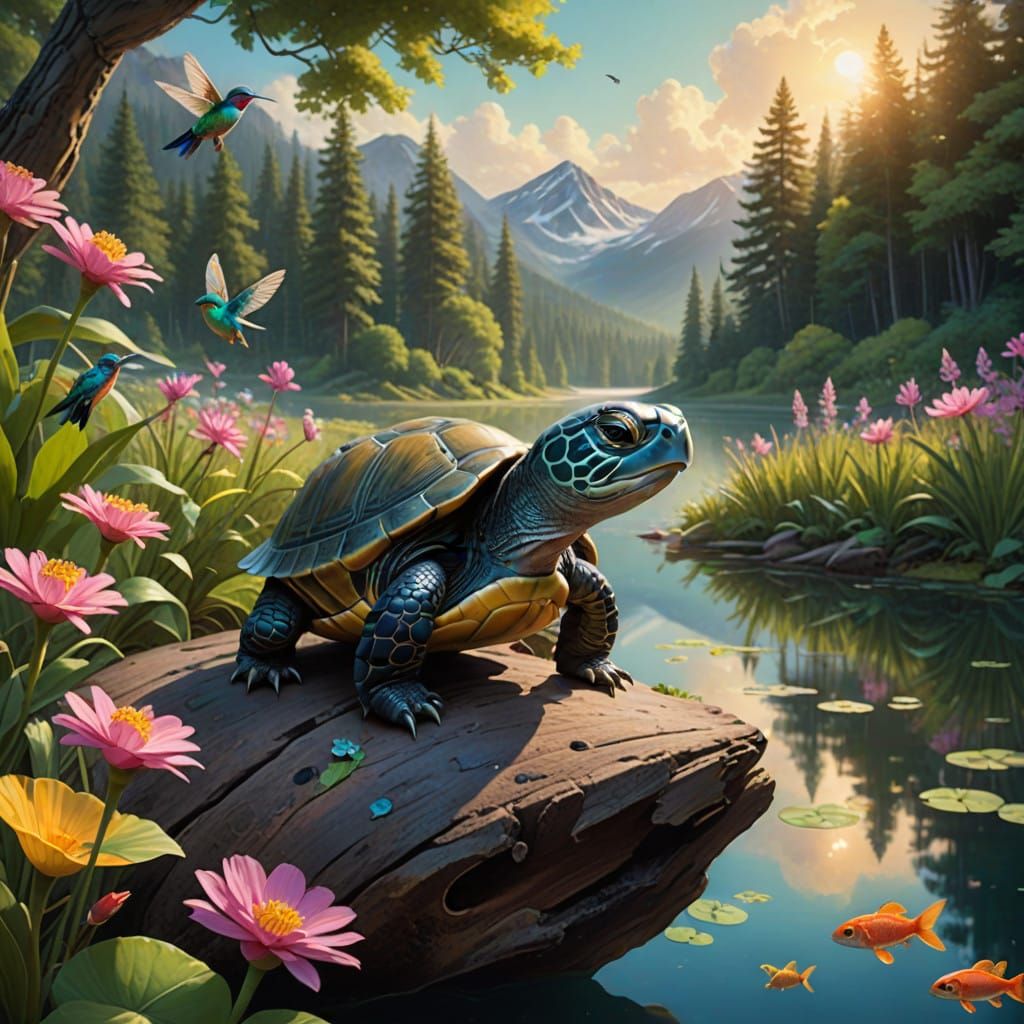 Whimsical Children's Book Cover Illustration with Fantasy Cr...