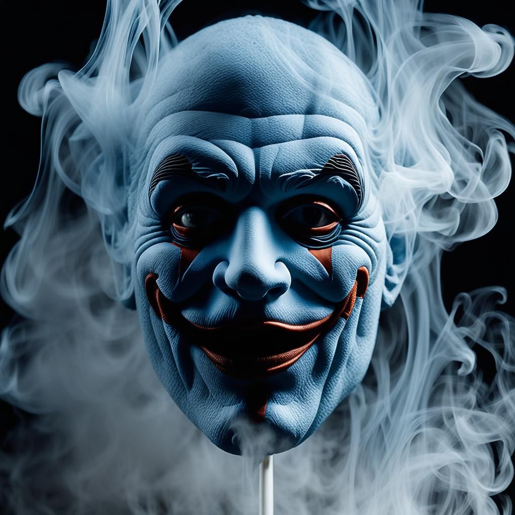Ethereal Smoke Joker Mask Ghost in 3D