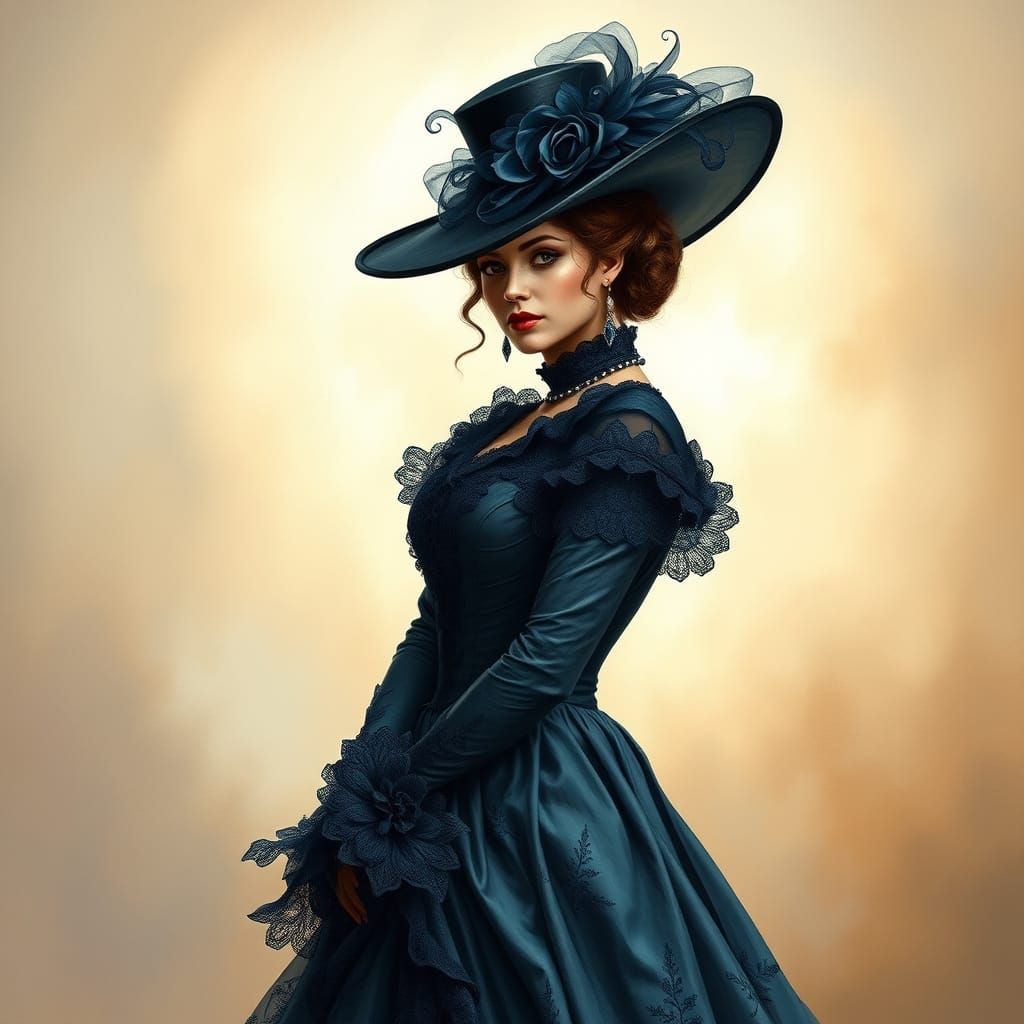 airbrush acrylic painting of a beautiful woman with Victoria...