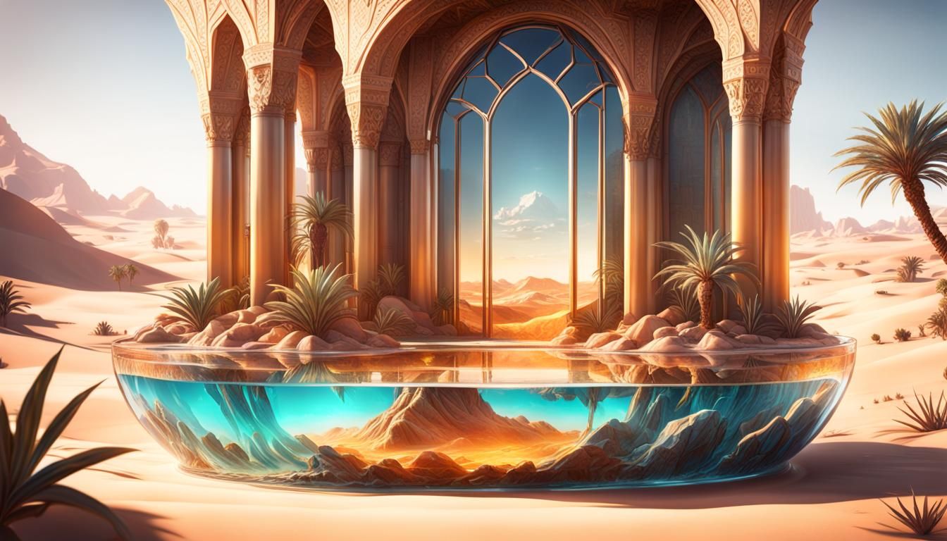 Oasis in a Glass: Detailed Matte Painting