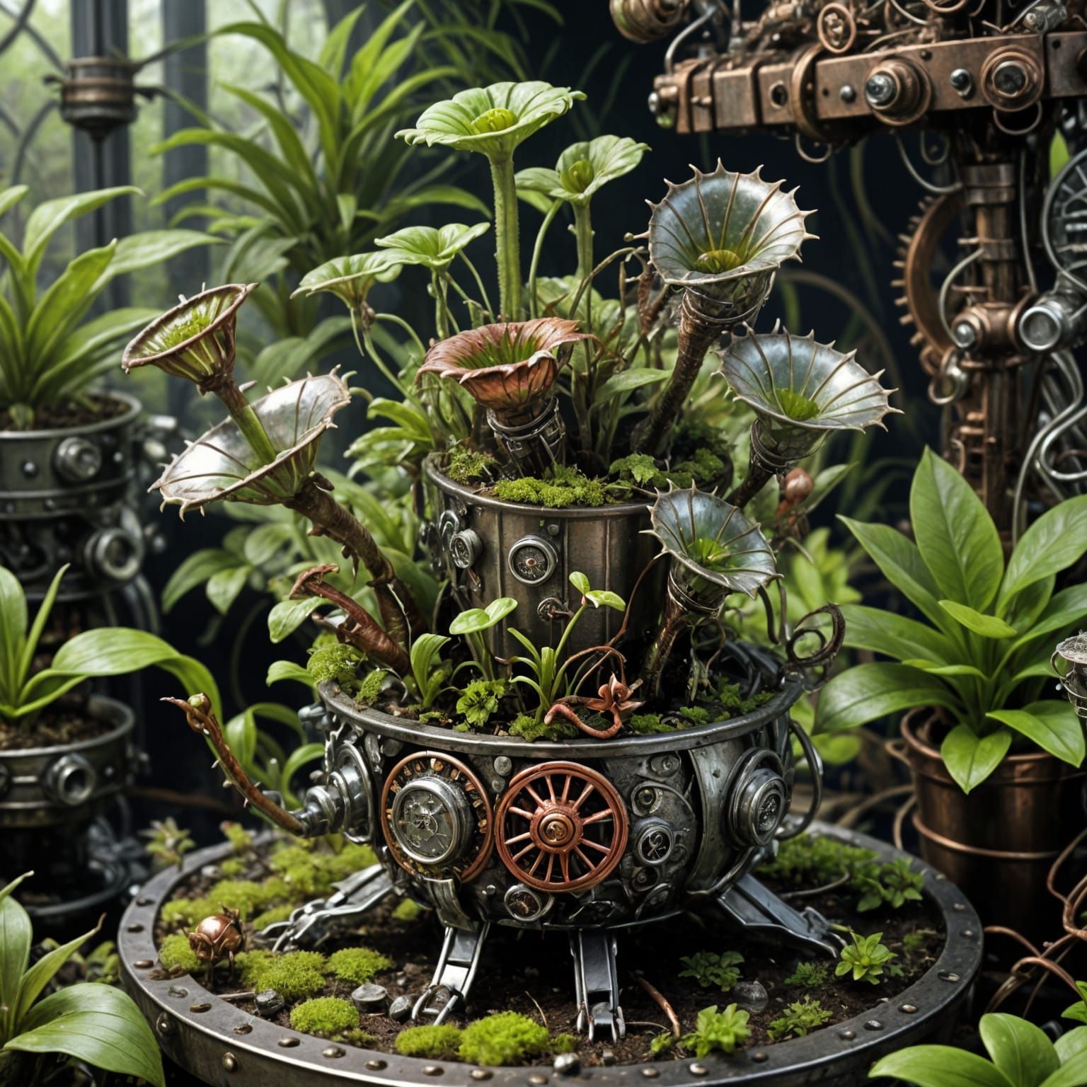 Steampunk Greenhouse in an Oily Swamp