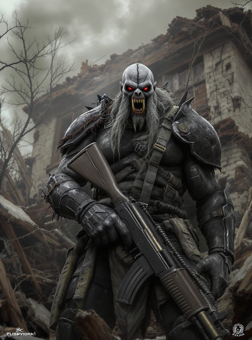 Fallout Super Mutant in Frank Frazetta Style