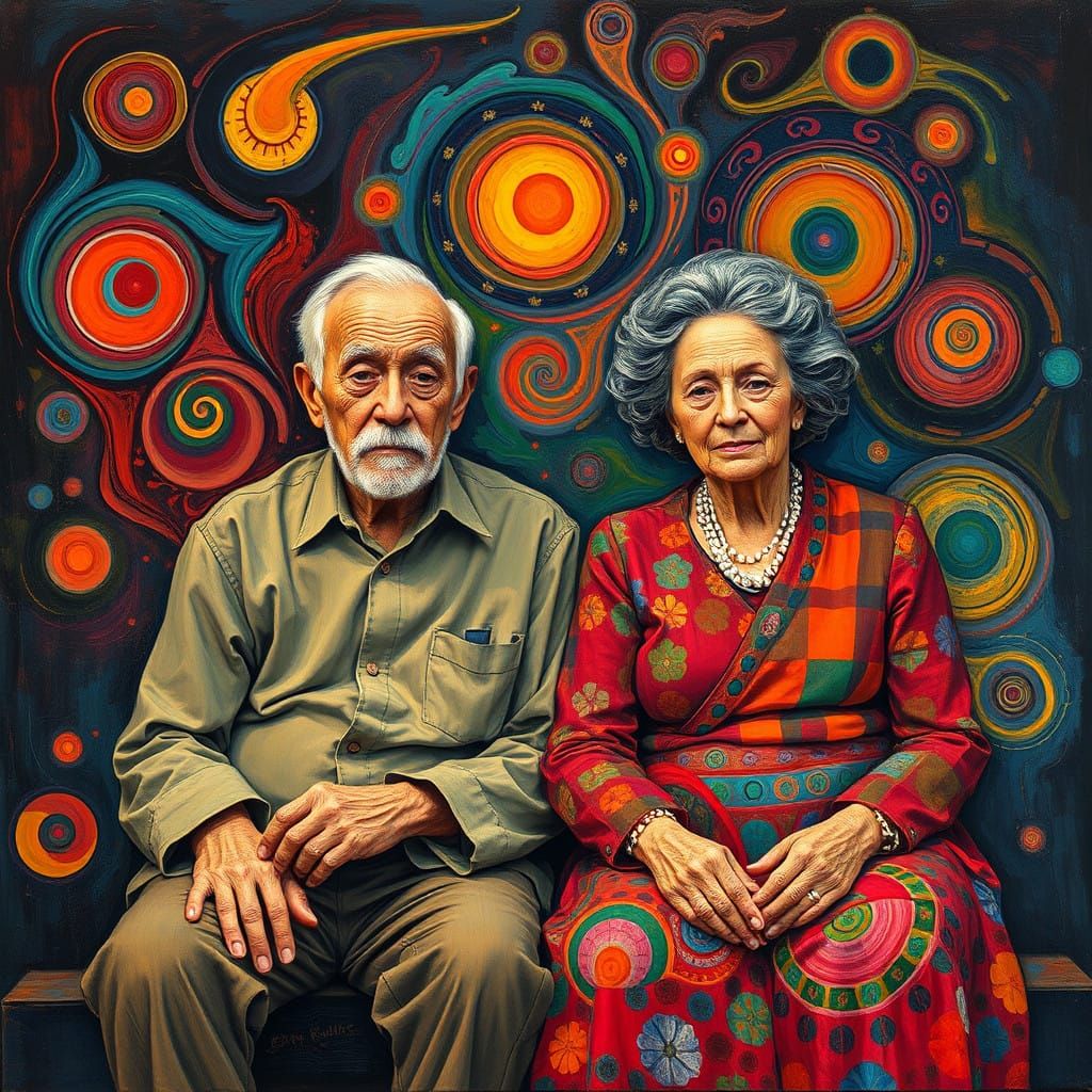 Couple in Vibrant Spiritual Realm