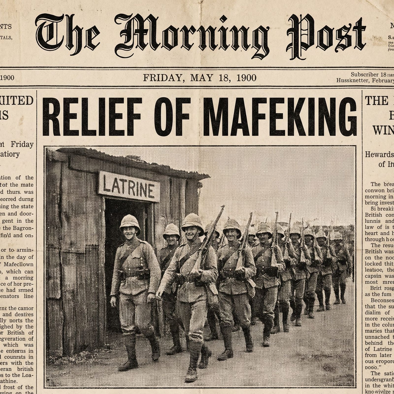 Mafeking Relief Featured on 1900 Newspaper Front Page