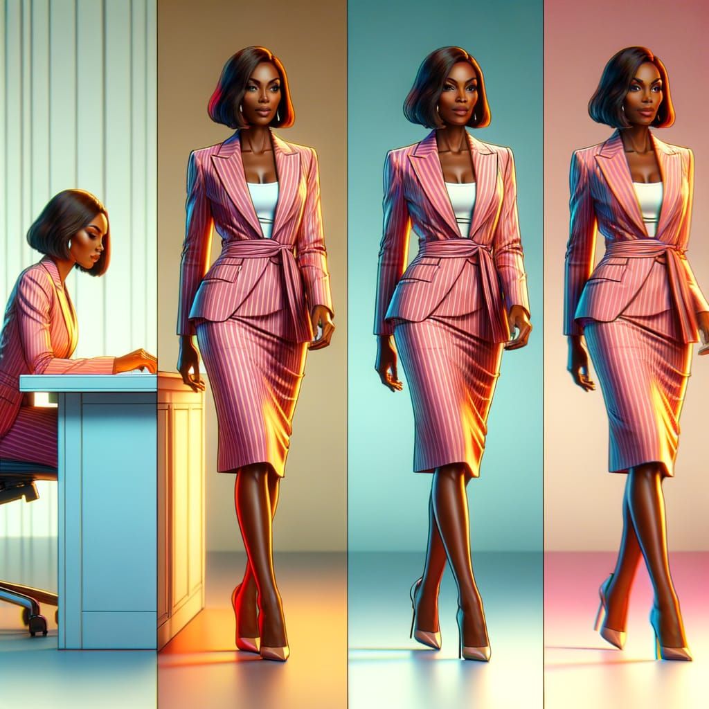 Stylish Woman in Pink Suit, Pre-1912 Cinema Style