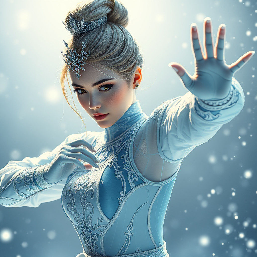 Cinderella as Martial Artist in Art Nouveau Style