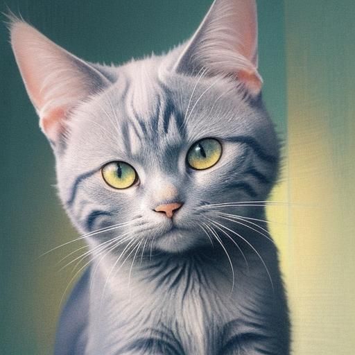 Anime Cat Portrait in Cozy Room