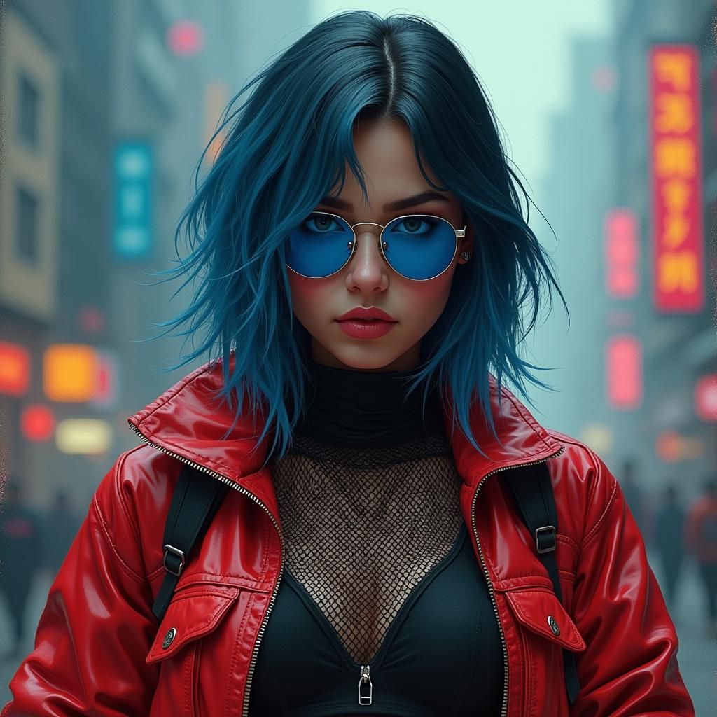 Futuristic Hacker in Cyberpunk Style