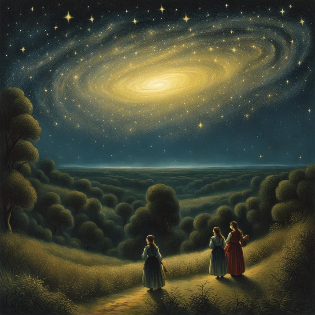 Fairytale Stars in Sky Inspired by Millet