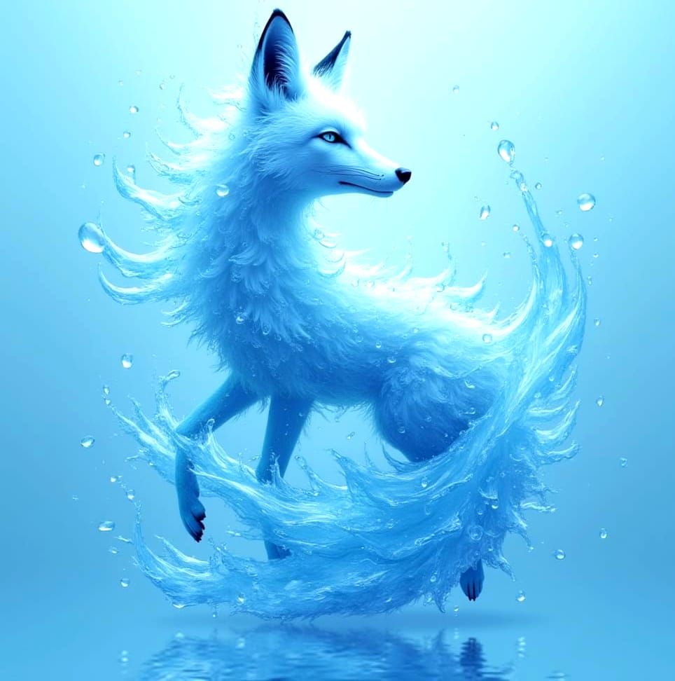 Water Fox: A Fluid Animal Portrait
