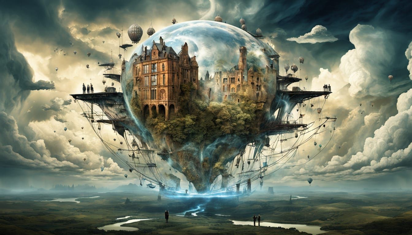 Electric Anticipation: Surreal Impasto Acrylic Art