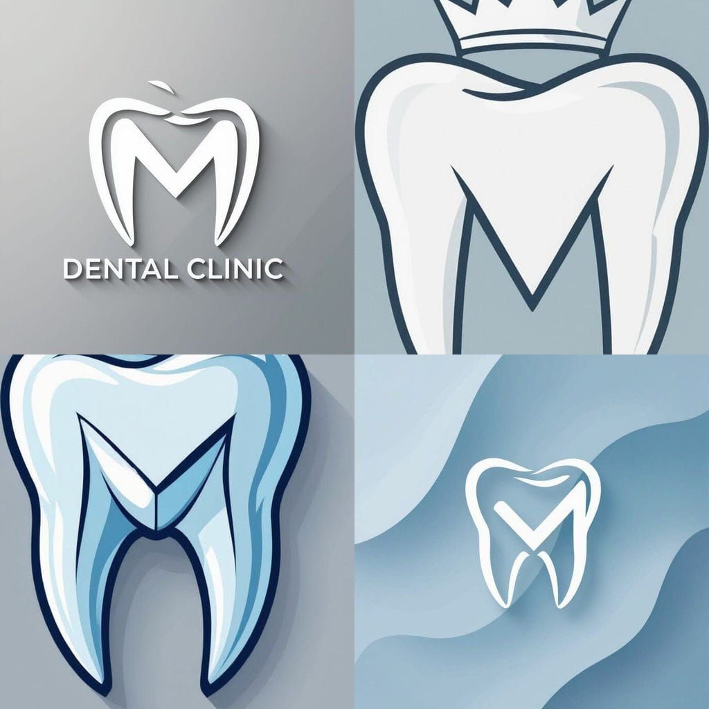 Tooth Logo Design Shaped Like Letter M