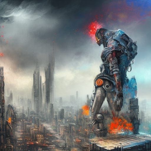 Colossal Humanoid City Rises in Post-Apocalyptic Fantasy