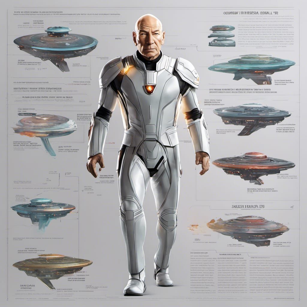 Hyperrealistic Portrait: Patrick Stewart as Star Trek Charac...