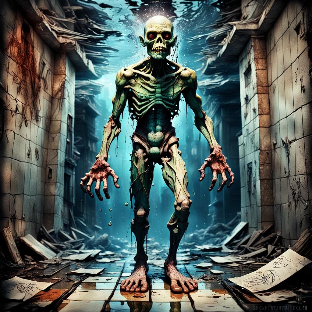 Fantastical Underwater Scene in Detailed Matte Painting Styl...