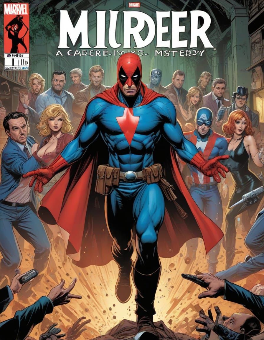 Dramatic Marvel Comics Style Murder Mystery Splash Art