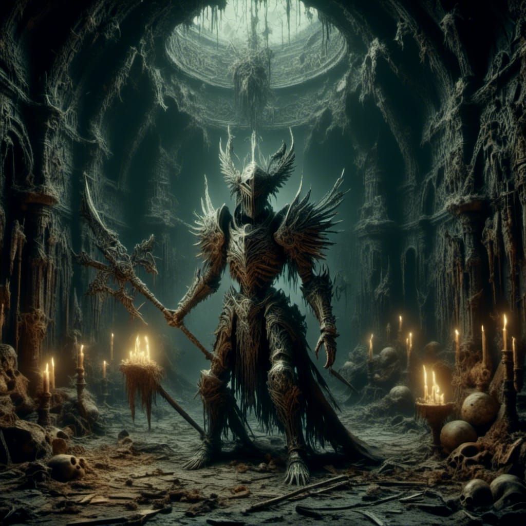 Towering Skeletal Mage Unleashes Dark Magic