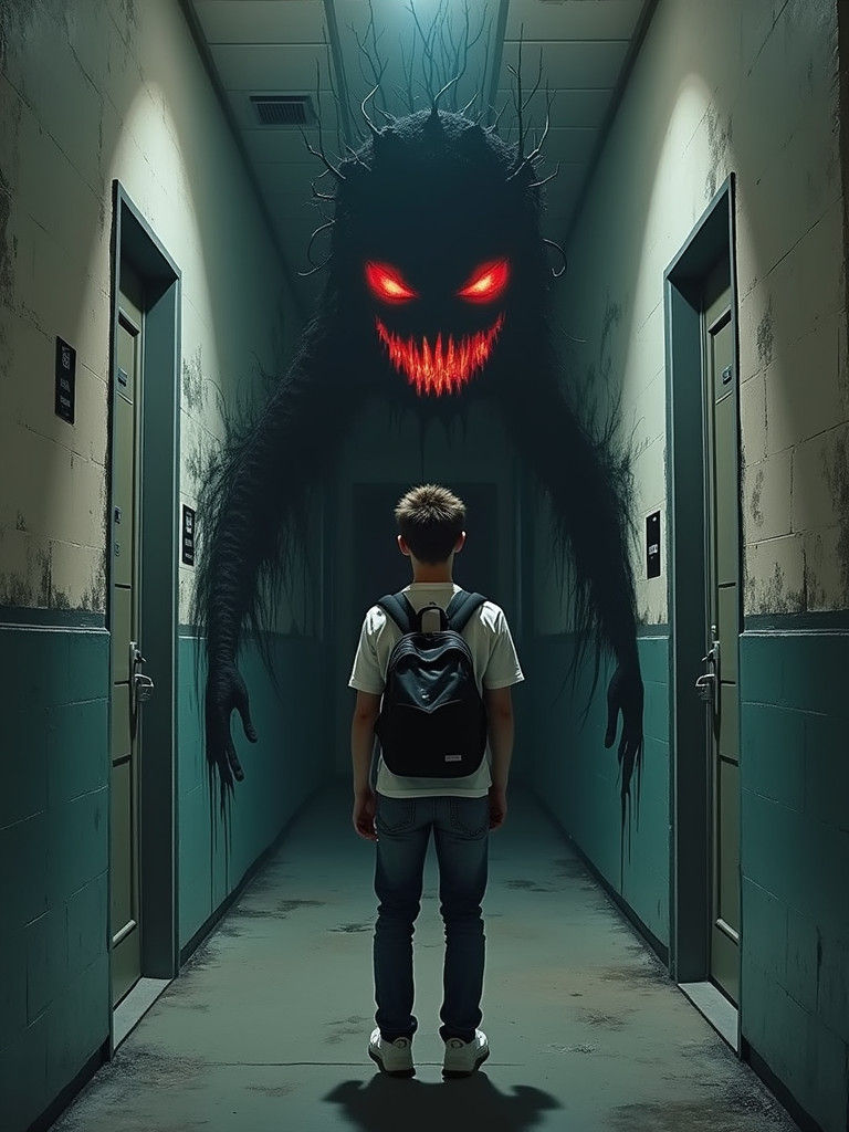 Teenager's Shadow: A Haunting Depiction of Addiction