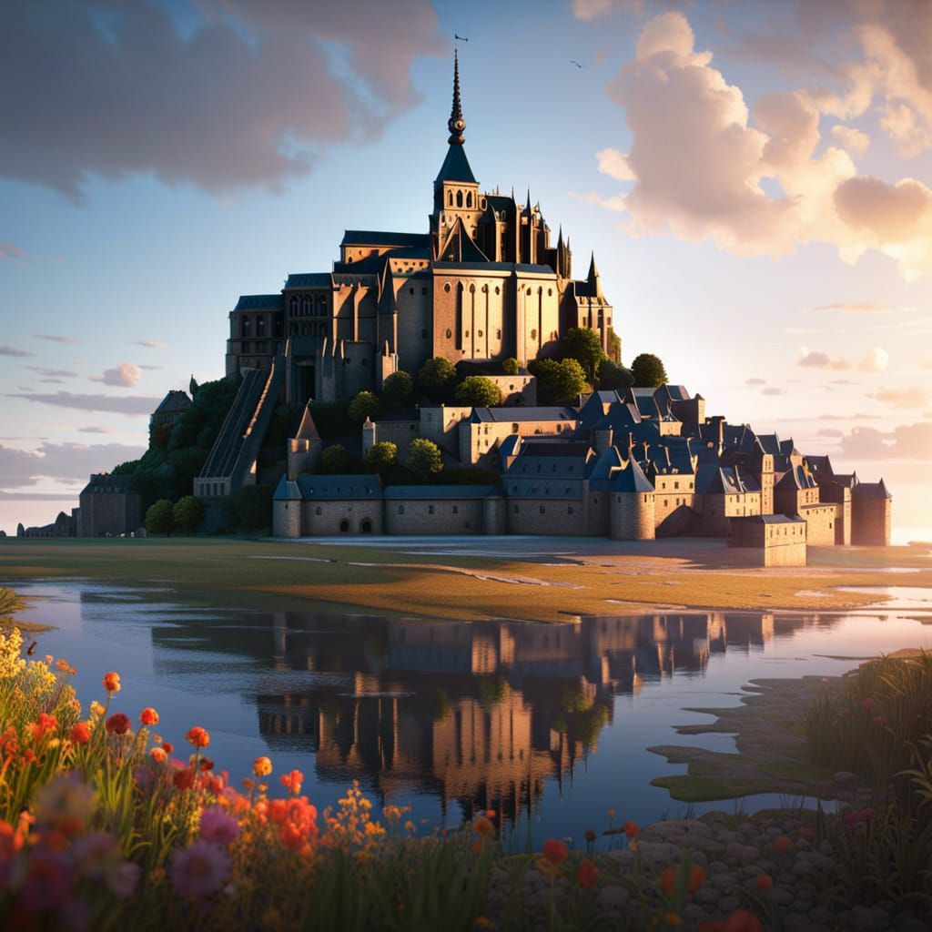 Mont-Saint-Michel: Hyperdetailed Concept Art