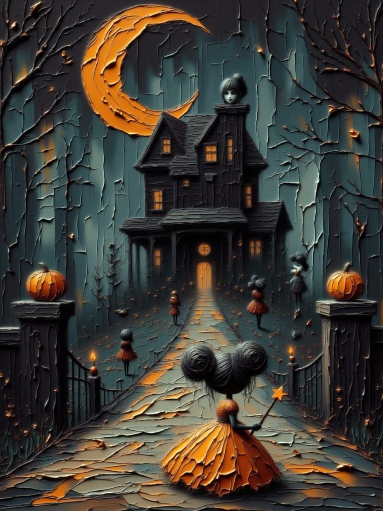 Princess on Halloween Night at Haunted Gates