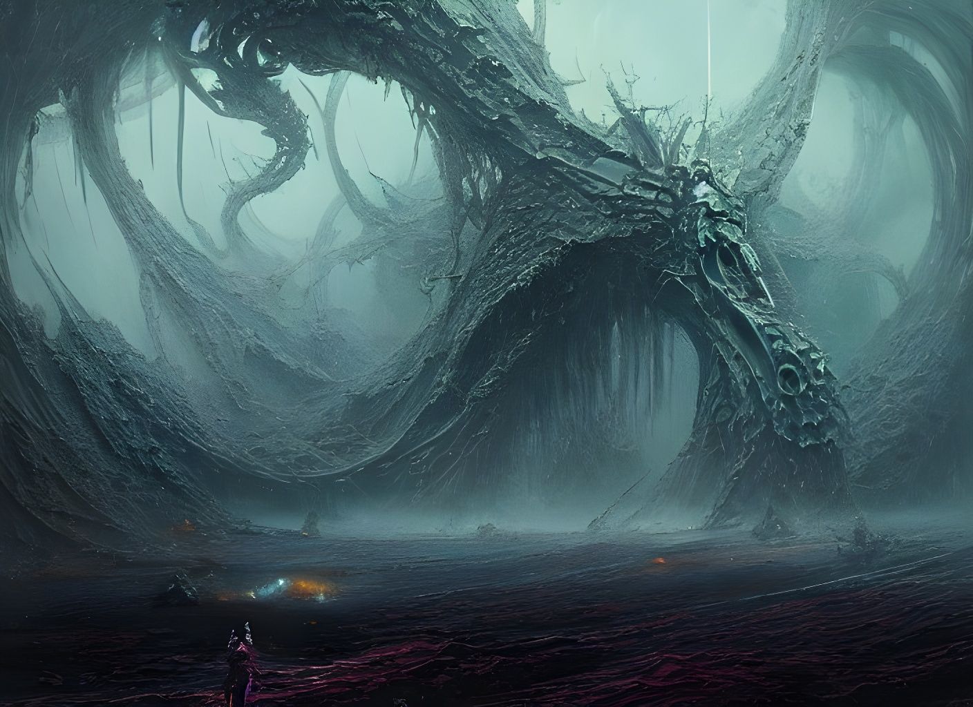 Intricate Fractal Filigree Design in Renaissance Style