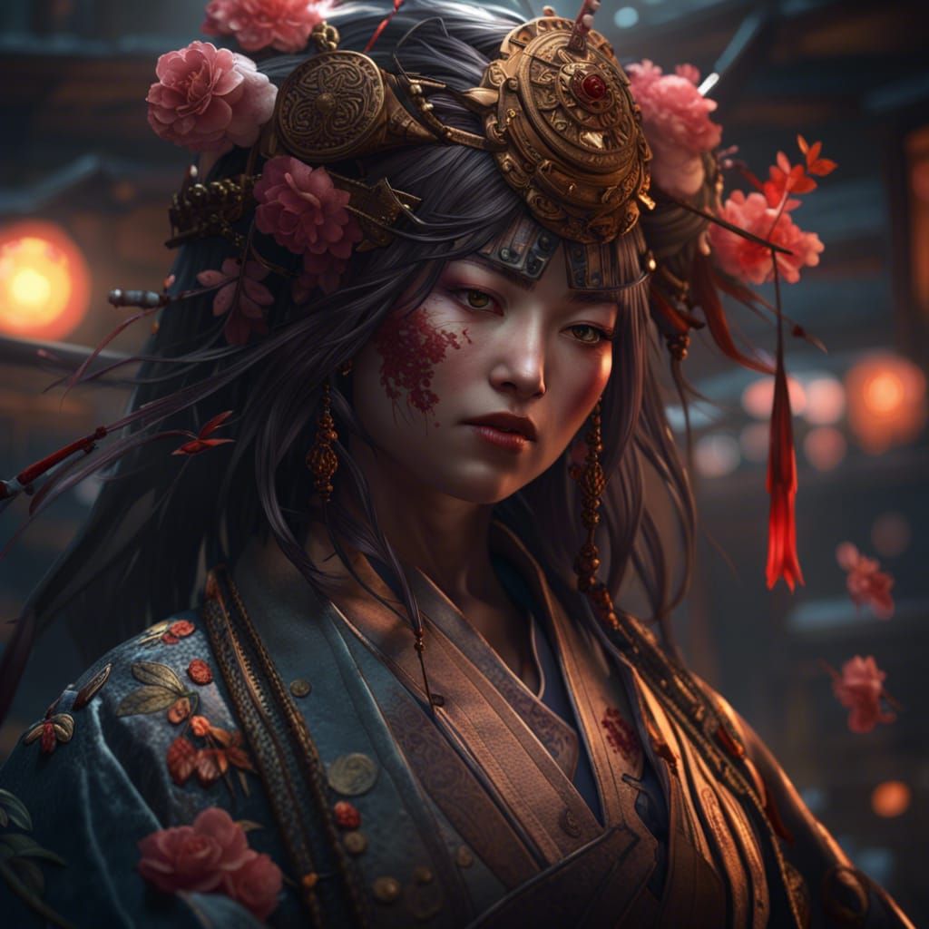 Japanese Culture in Dark Fantasy Style