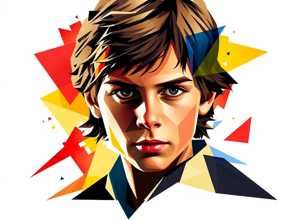 Neo-Cubist Portrait of Young Luke Skywalker