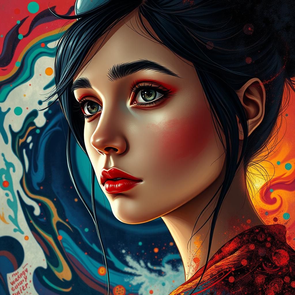 Intense Emotional Portrait in Hyperrealistic Digital Art