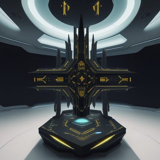 Majestic Ondergoshian-Class Starship in Cyberpunk Space