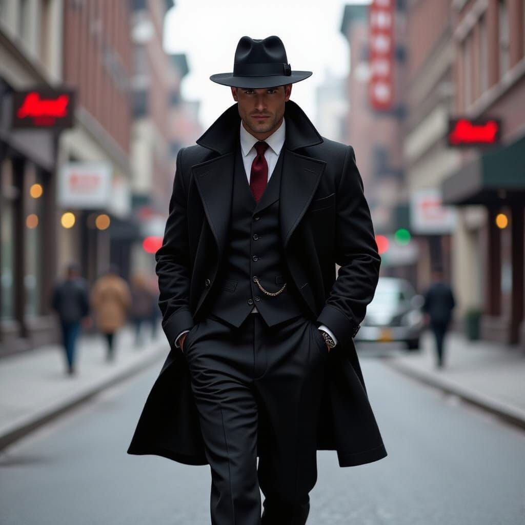 Noir Detective in 1940s Fedora