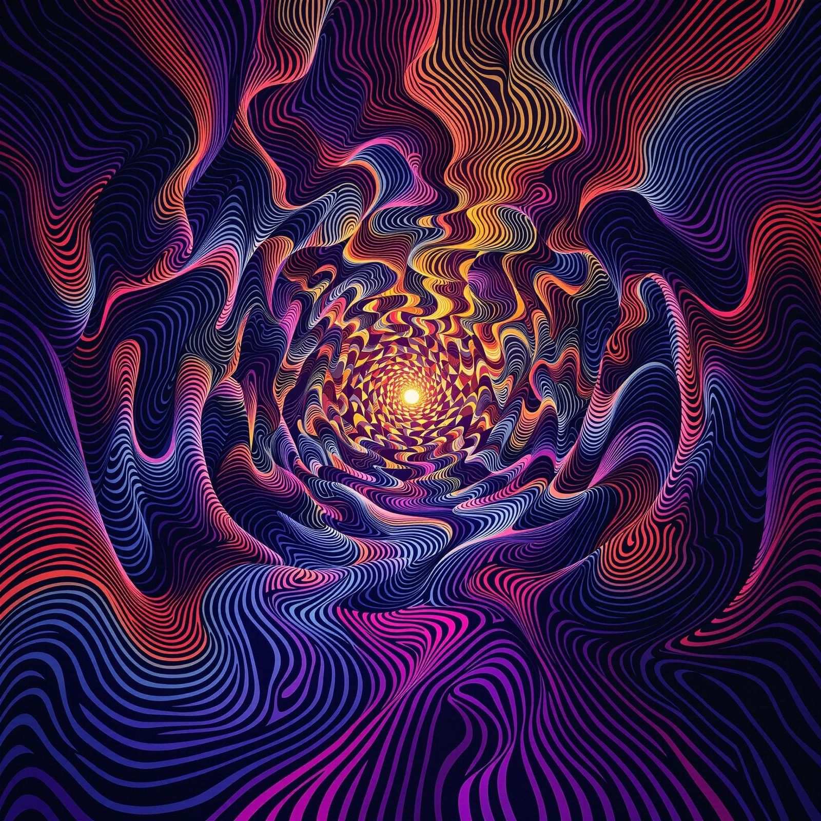 Optical Illusion Art of Kaleidoscopic Light