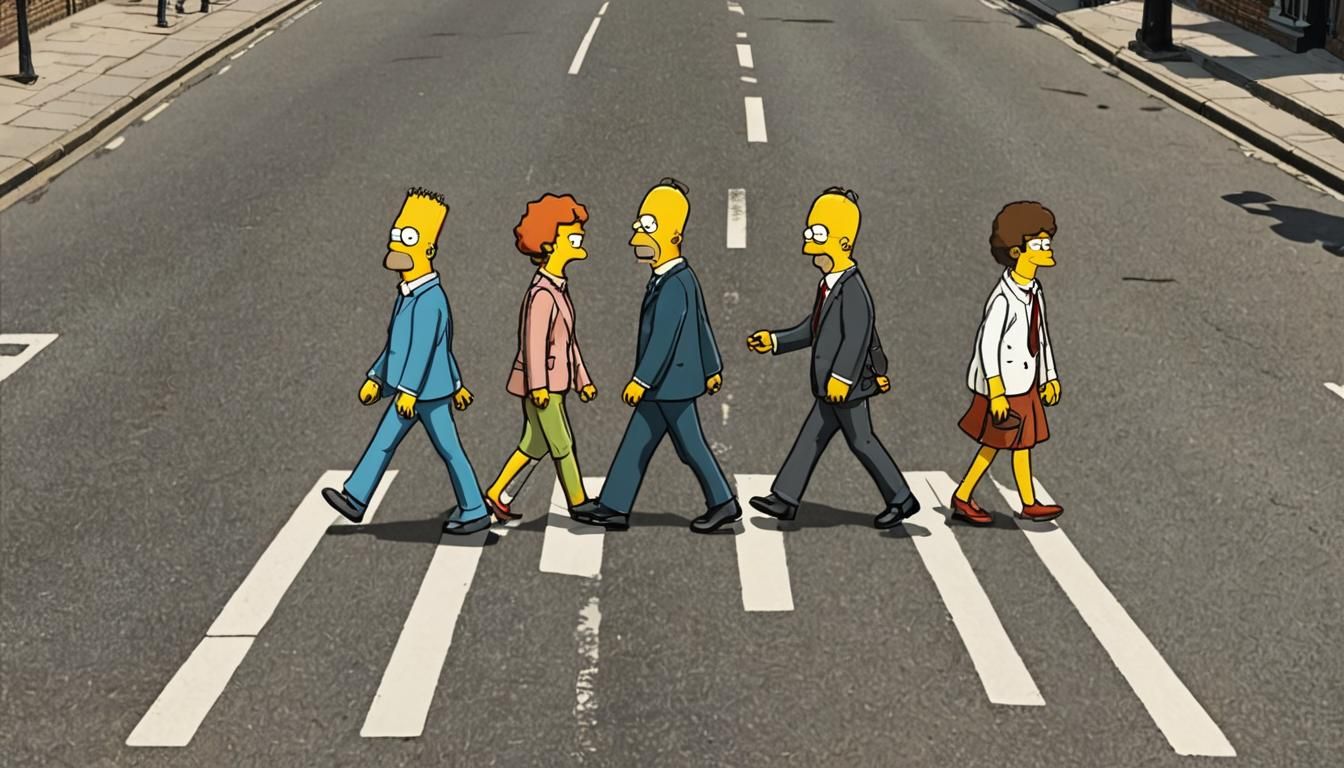 The Simpsons Cross Abbey Road