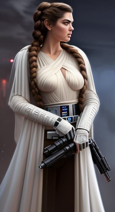 Kate Upton as Princess Leia: Hyperrealistic Star Wars Art