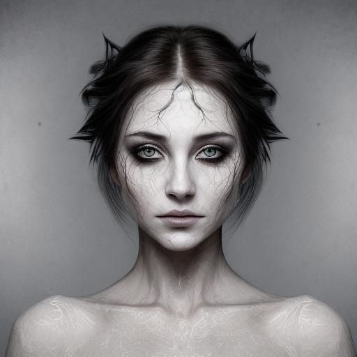 Tenebrism Portrait: Woman's Visage of Profound Love