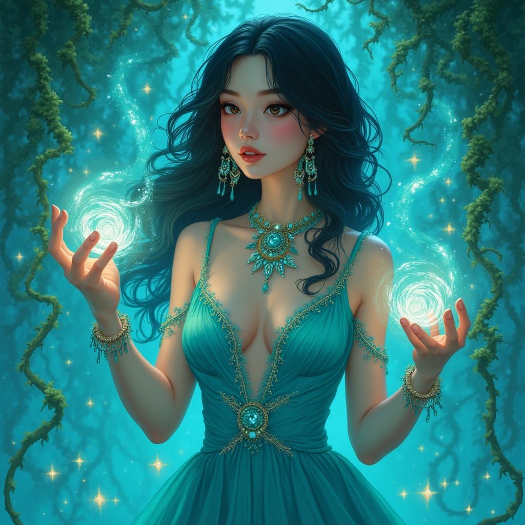 Enchantress Under Turquoise Skies