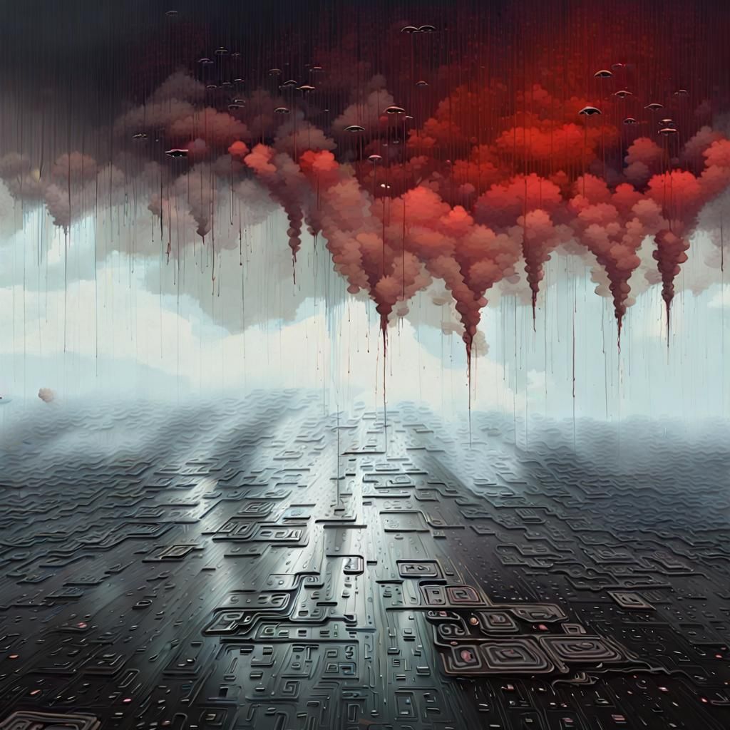 Surreal Numeric Rain: A Digital Art Impression