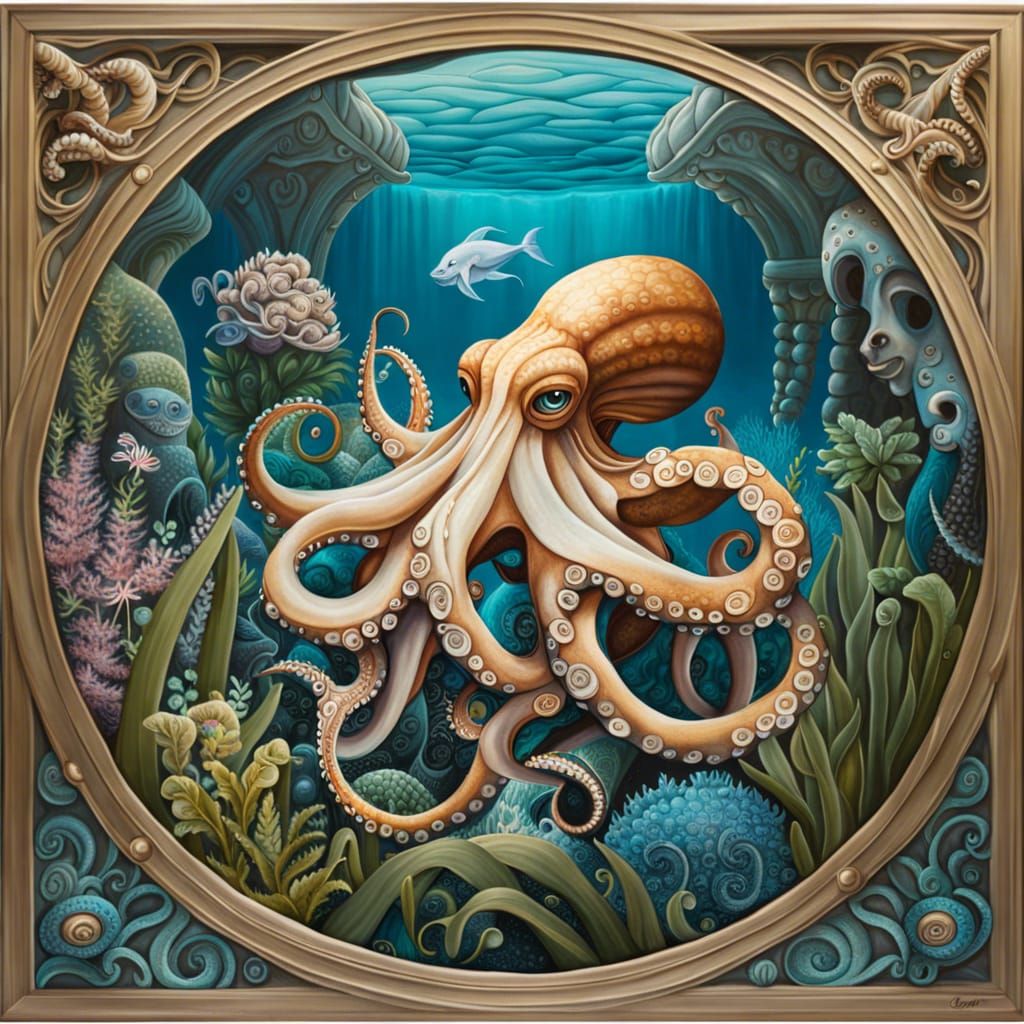 Atlantis Octopus Garden in Gesso Style