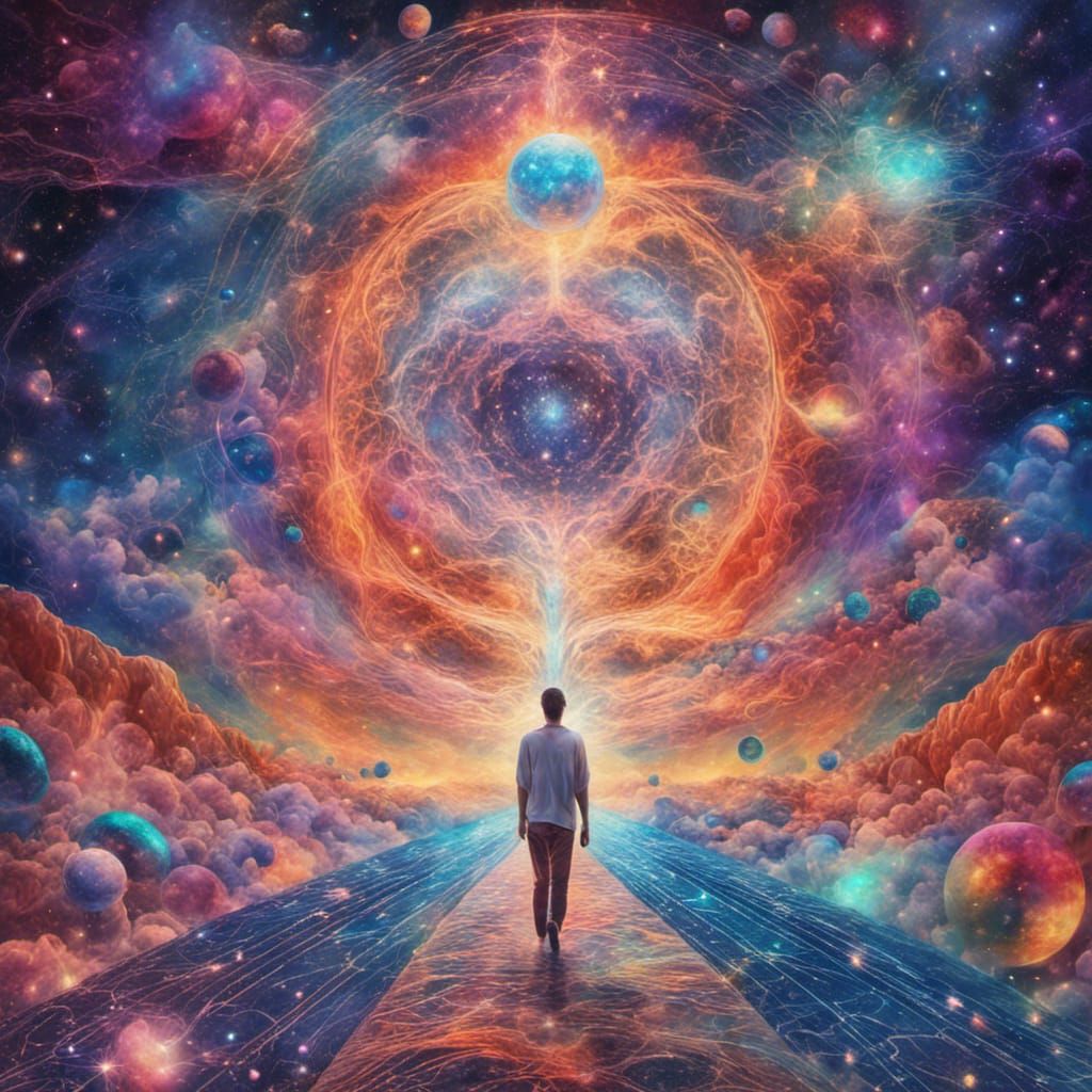 Cosmic Self-Discovery: Holographic Astral Illustration