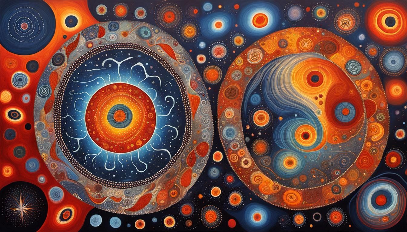 Aboriginal Rock Art Painting of Yingarna and Children