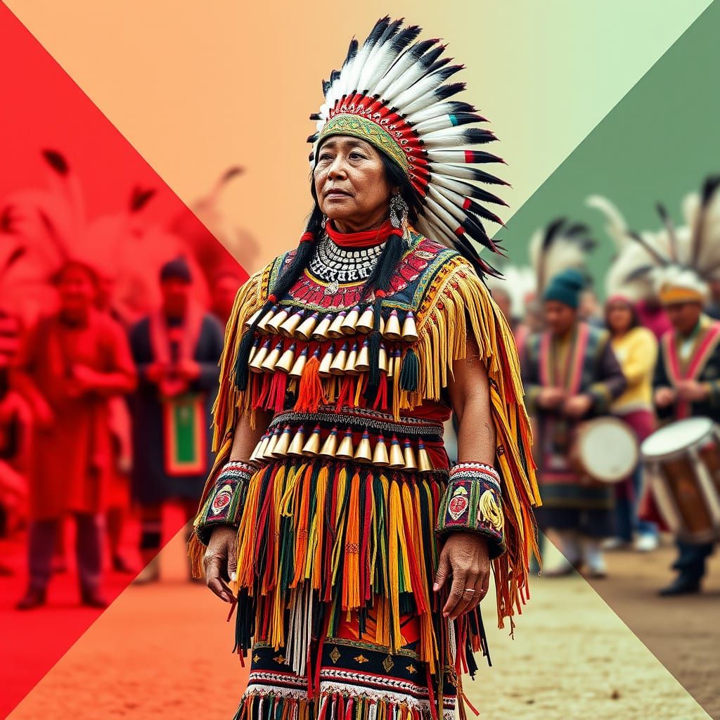 A Native American woman at a pow wow