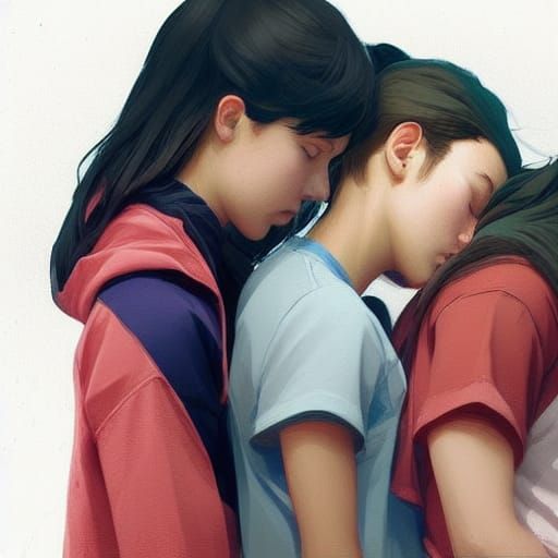 Teenage Nap in Realistic, Hyperdetailed Style