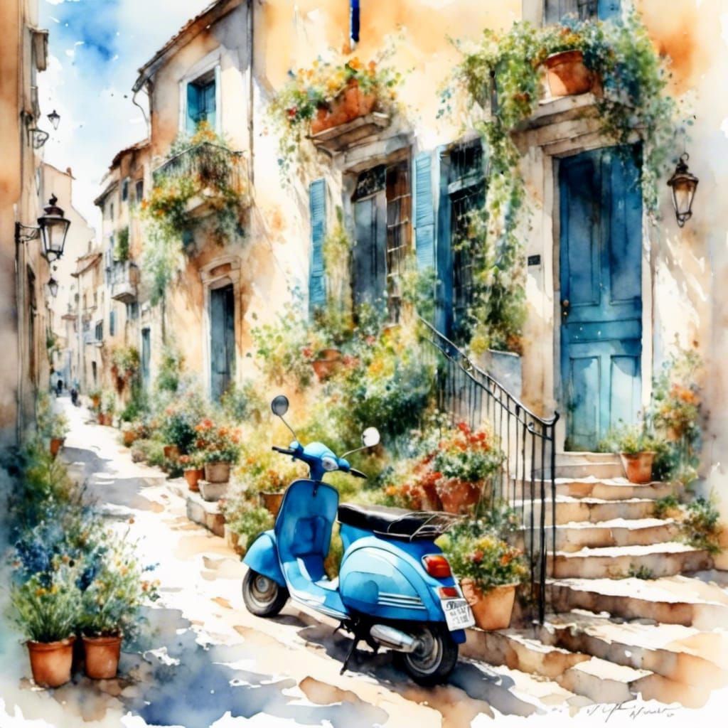 Shades of Blue: A Vespa’s Path