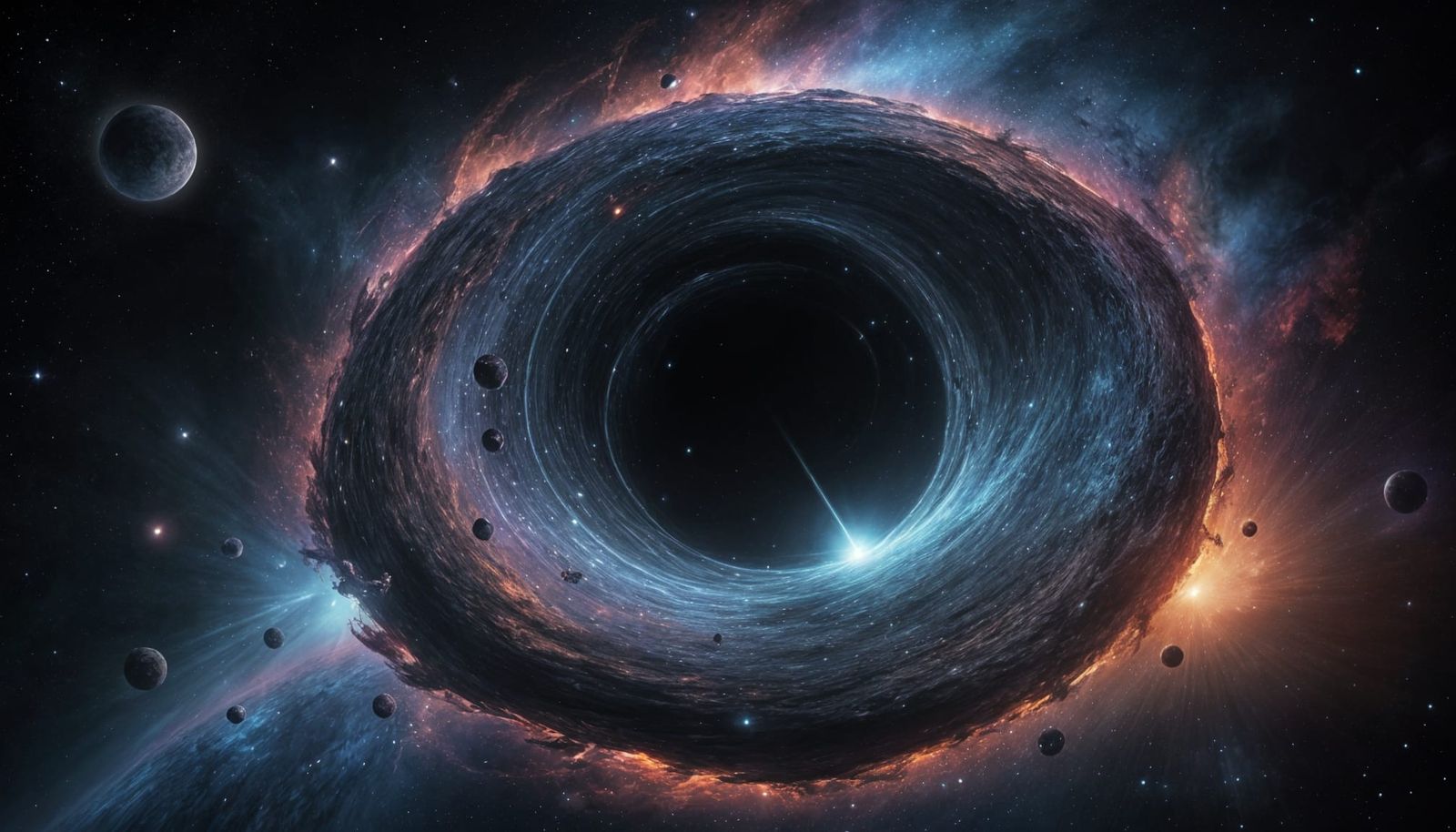 Cosmic Black Hole in Vibrant Holographic Aesthetic