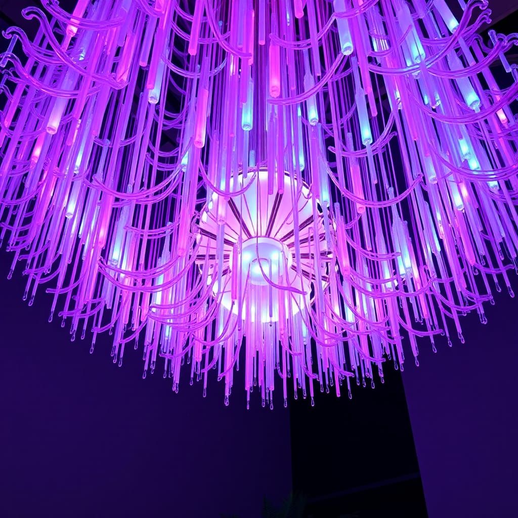 Glowstick Chandelier in Dreamlike Anime Style