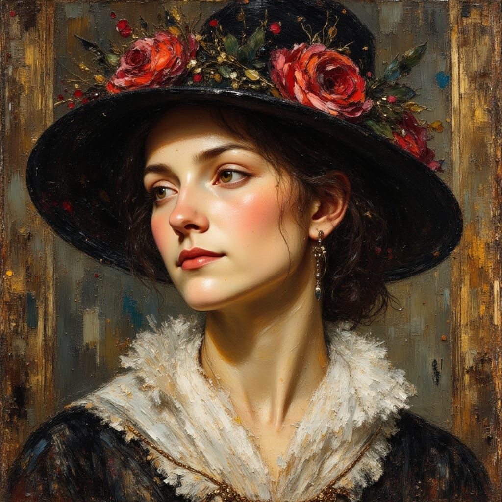 Classical Portrait of a Demure Lady in Oil