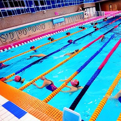 Girls Water Polo Match in Olympic Pool
