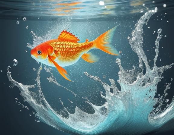 Goldfish Surrounded by Bubbles: Macro Photography