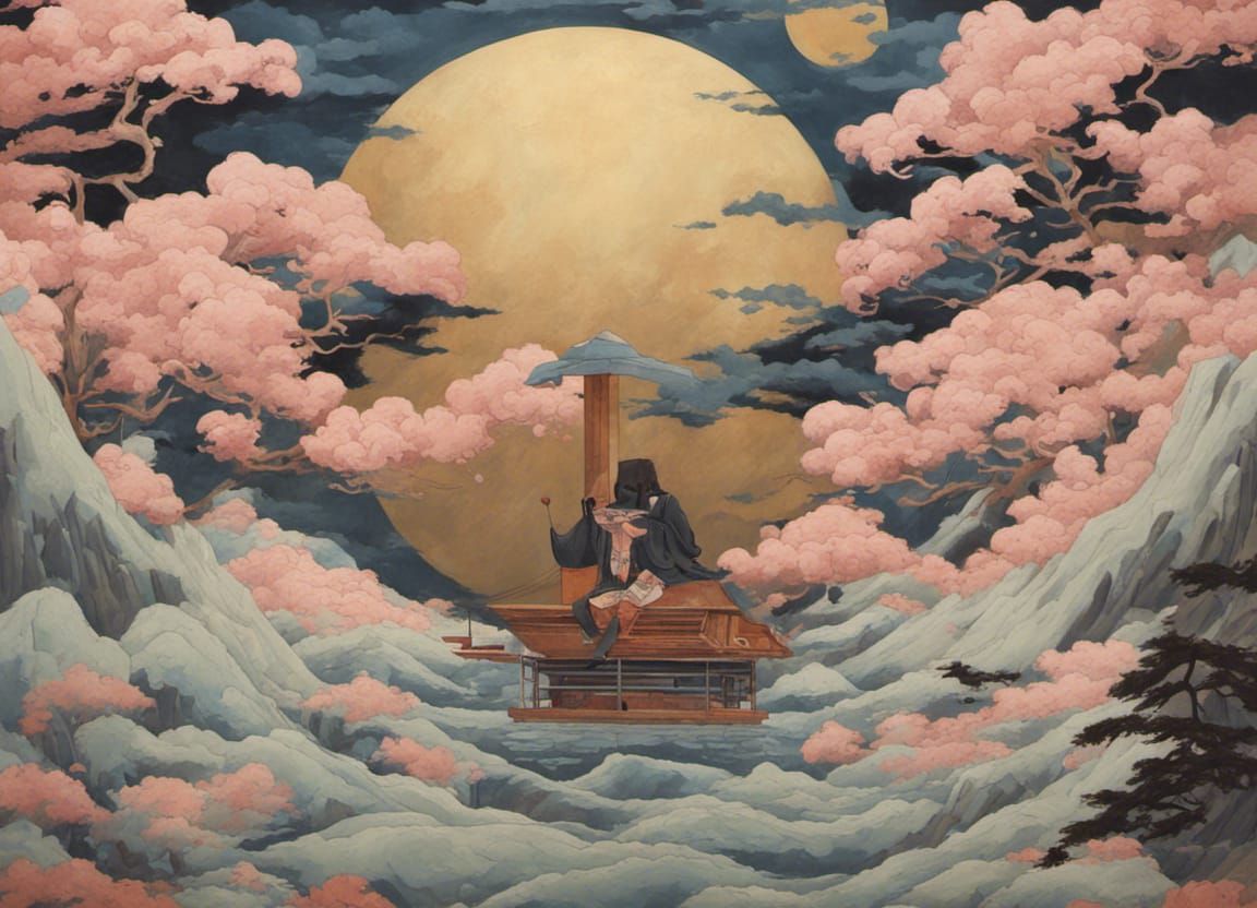 Ukiyo-e Oil Painting in Sunny Academic Style