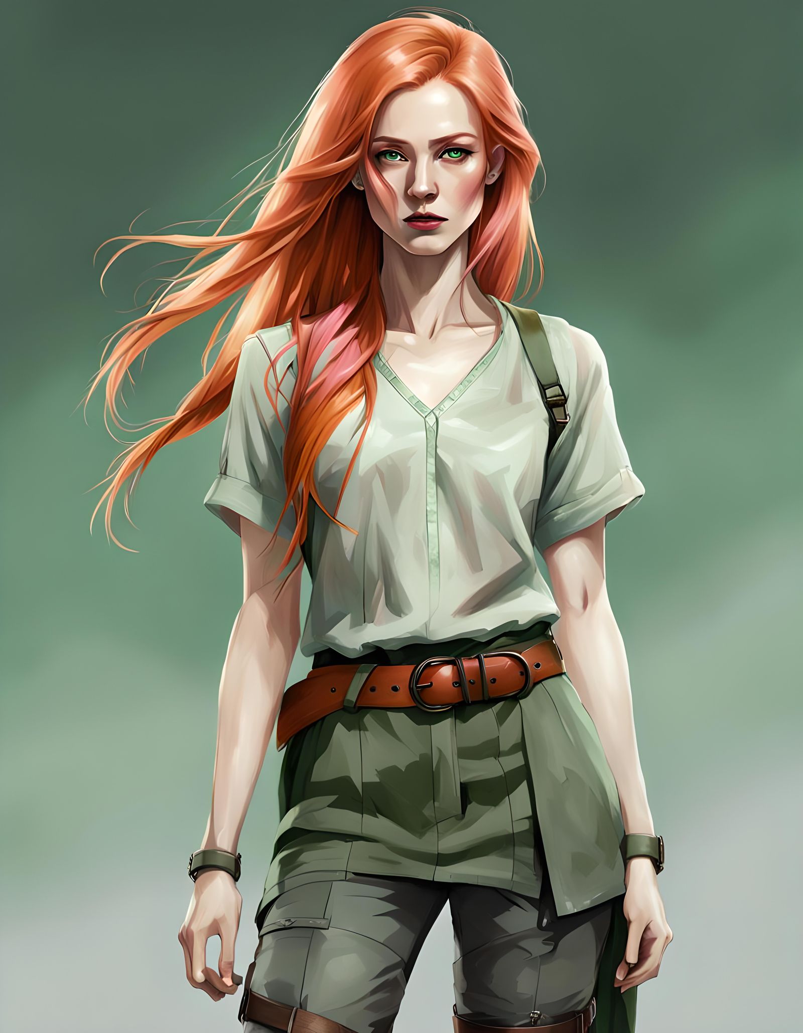 Young Woman with Orange Hair Portrait