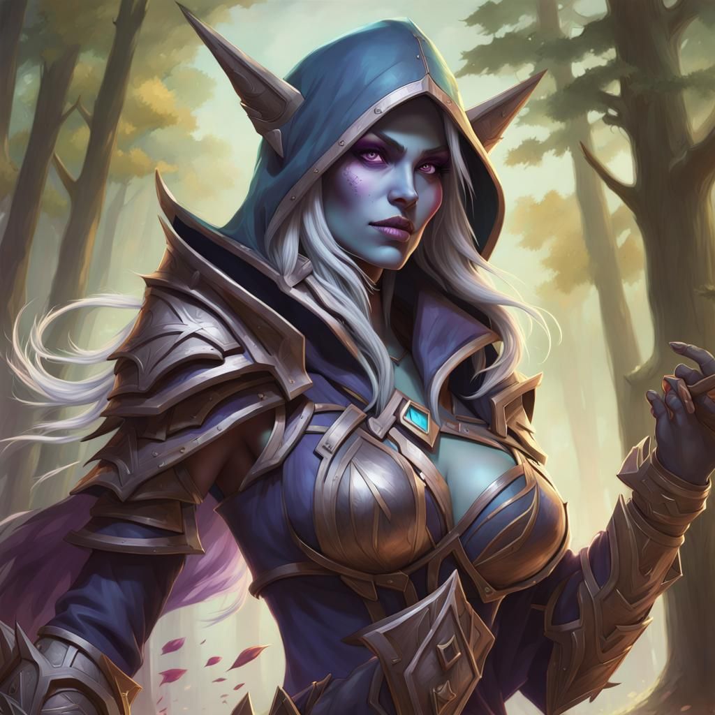 Sylvanas Windrunner Portrait in Art Nouveau Style